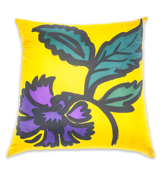 Rare Vintage Burberry Prorsum Silk Abstract Flower Pillow | Designer Art Decor | 18" x 18" x 8"