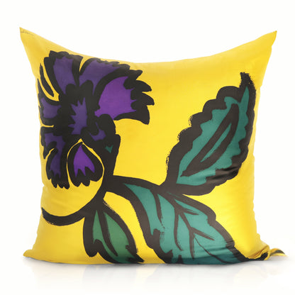 Rare Vintage Burberry Prorsum Silk Abstract Flower Pillow | Designer Art Decor | 18" x 18" x 8"