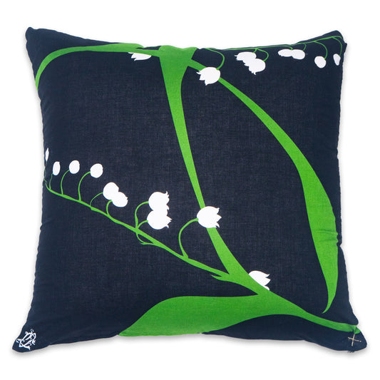 Rare Vintage Elegant Christian Dior Lily of the Valley Designer Silk Pillow | Chic Floral Decor | 20" x 20" x 8"