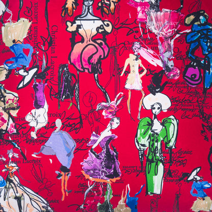 Rare Vintage Vibrant Christian Lacroix Fashion Soiree Designer Silk Pillow | Artistic Luxury Decor | 24" x 24" x 8"