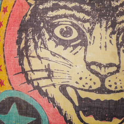 Rare Vintage Luxury Gucci “Tiger Head” Designer Silk Pillow by artist Alessandro Michele | One-of-a-Kind Silk Art Decor | 12" x 12" x 6"