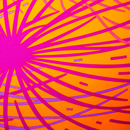 Rare Vintage Hermès "Pluie D'Etincelles" by artist Wlodzimierz Kaminski Silk Pillow | Luxury Designer Decor | 35" x 35" x 8"