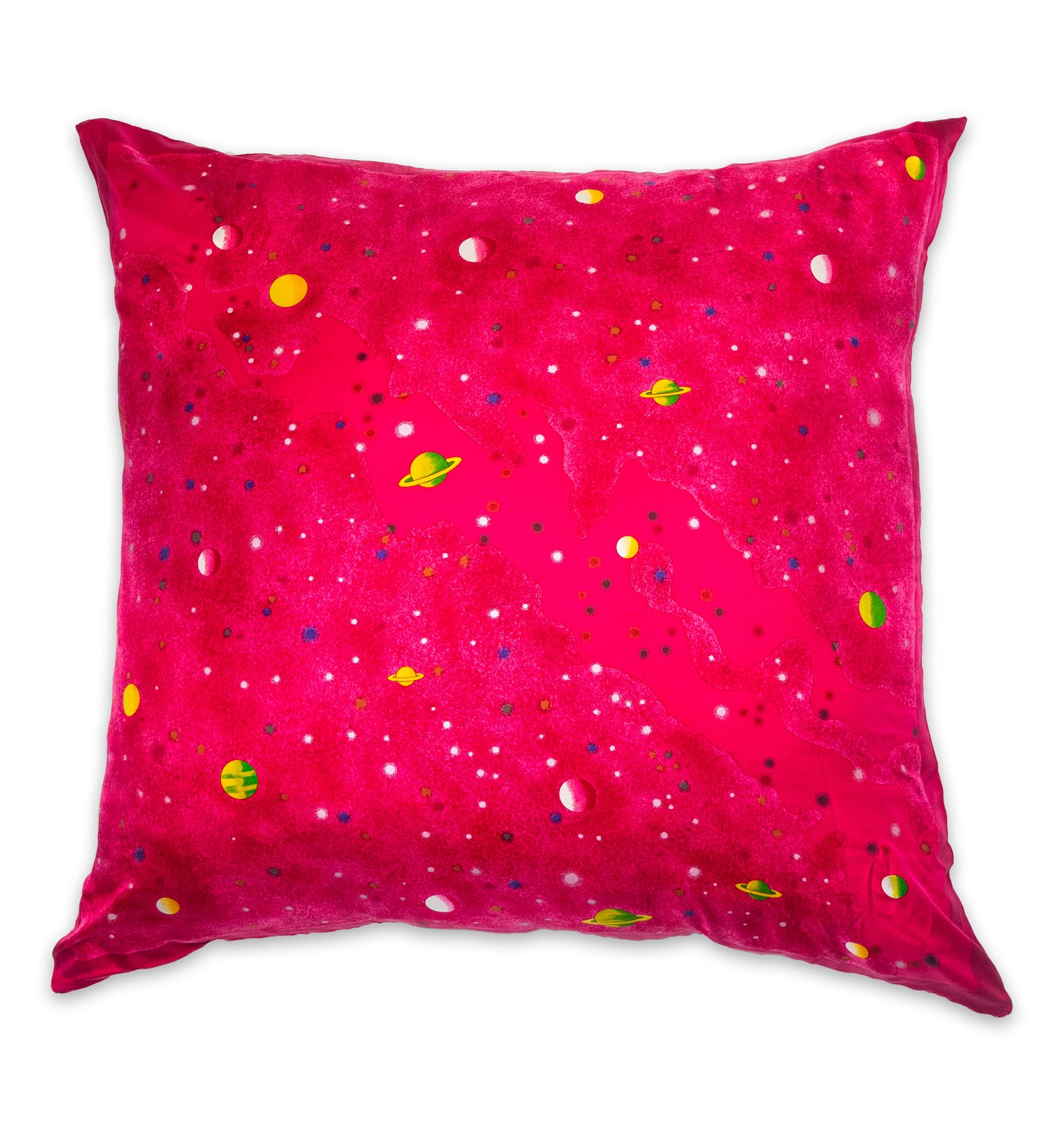 Rare Vintage Stellar Hermès La Voie Lactee Cosmic Silk Pillow | Luxury Space-Inspired Decor | 36" x 36" x 8"