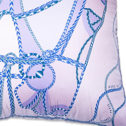 Rare Vintage Elegant Hermès "Robe du Soir" by artist Florence Manlik Silk Pillow | Lilac Equestrian Art Decor | 36" x 36" x 8"
