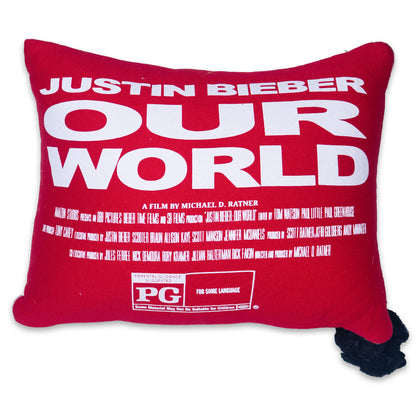 Unique Justin Bieber "Our World" Movie Merchandise Pillow | Fan Collectible Decor | 12" x 12" x 6"