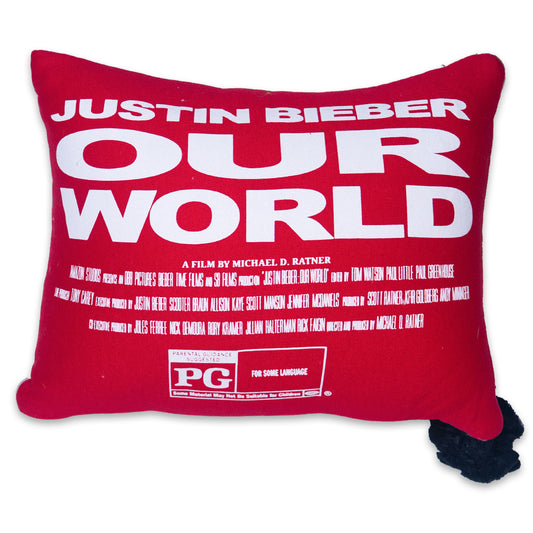Unique Justin Bieber "Our World" Movie Merchandise Pillow | Fan Collectible Decor | 12" x 12" x 6"