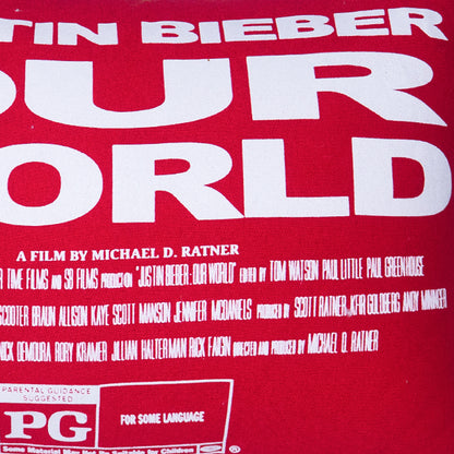Unique Justin Bieber "Our World" Movie Merchandise Pillow | Fan Collectible Decor | 12" x 12" x 6"