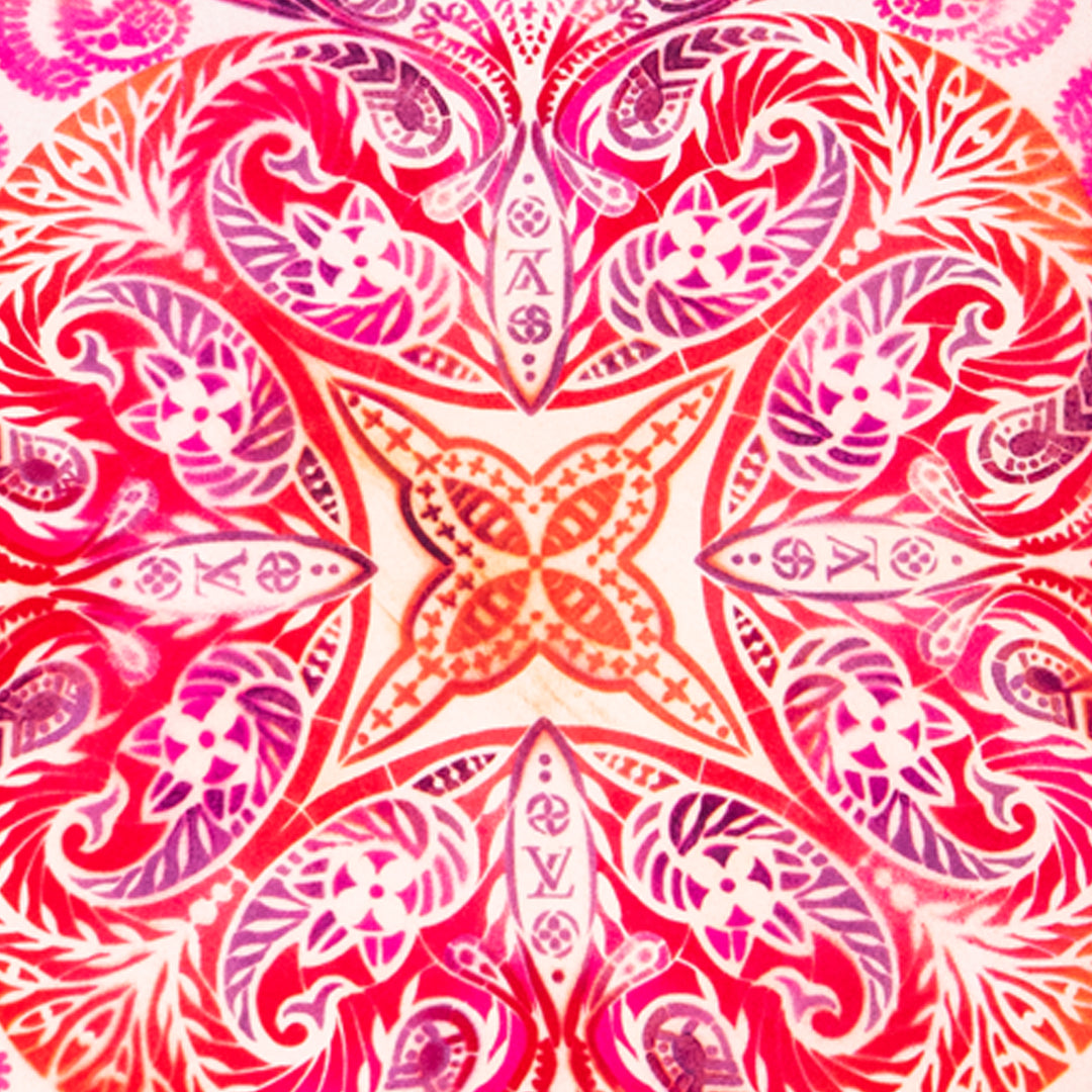 Rare Vintage Intricate Louis Vuitton by artist Richard Prince Designer Silk Pillow | Mandala-Inspired Art Luxe Cushion | 36" x 36" x 8"