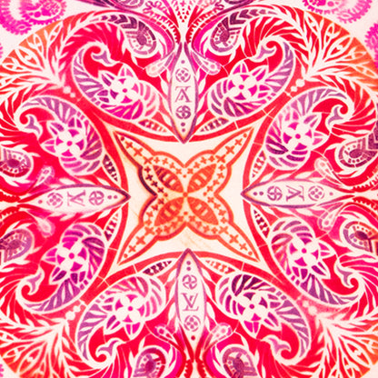 Rare Vintage Intricate Louis Vuitton by artist Richard Prince Designer Silk Pillow | Mandala-Inspired Art Luxe Cushion | 36" x 36" x 8"