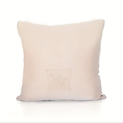 Rare Vintage Luxurious Exclusive Christian Dior Robotic Figures & Tropical Floral Designer Silk Pillow | High-Fashion Art Decor | 22" x 22" x 8"