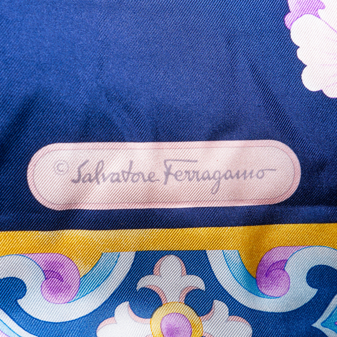 Rare Vintage Luxurious Salvatore Ferragamo Exquisite Dragon & Floral Silk Pillow | Italian Designer Decor | 34" x 34" x 8"