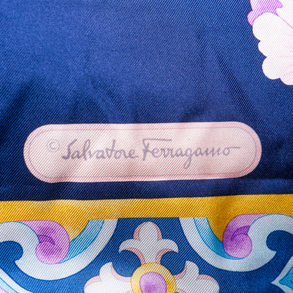 Rare Vintage Luxurious Salvatore Ferragamo Exquisite Dragon & Floral Silk Pillow | Italian Designer Decor | 34" x 34" x 8"